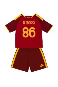 AS Roma Rodrigo Mora #86 Jalkapallovaatteet Lasten Kotipeliasu 2026-27 Lyhythihainen (+ Lyhyet housut)